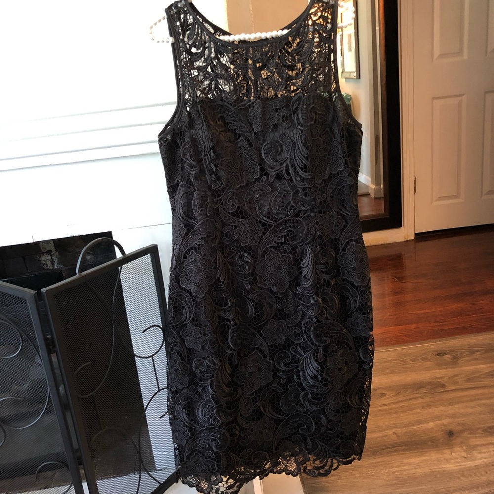 Adrianna Papell Black knitted dress